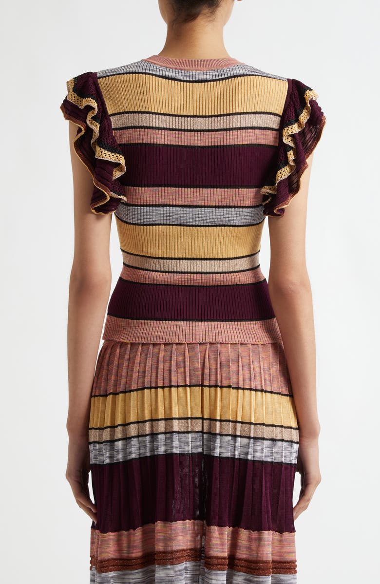 Ulla Johnson Cecile Metallic Stripe Knit Top, Alternate, color, Sundown