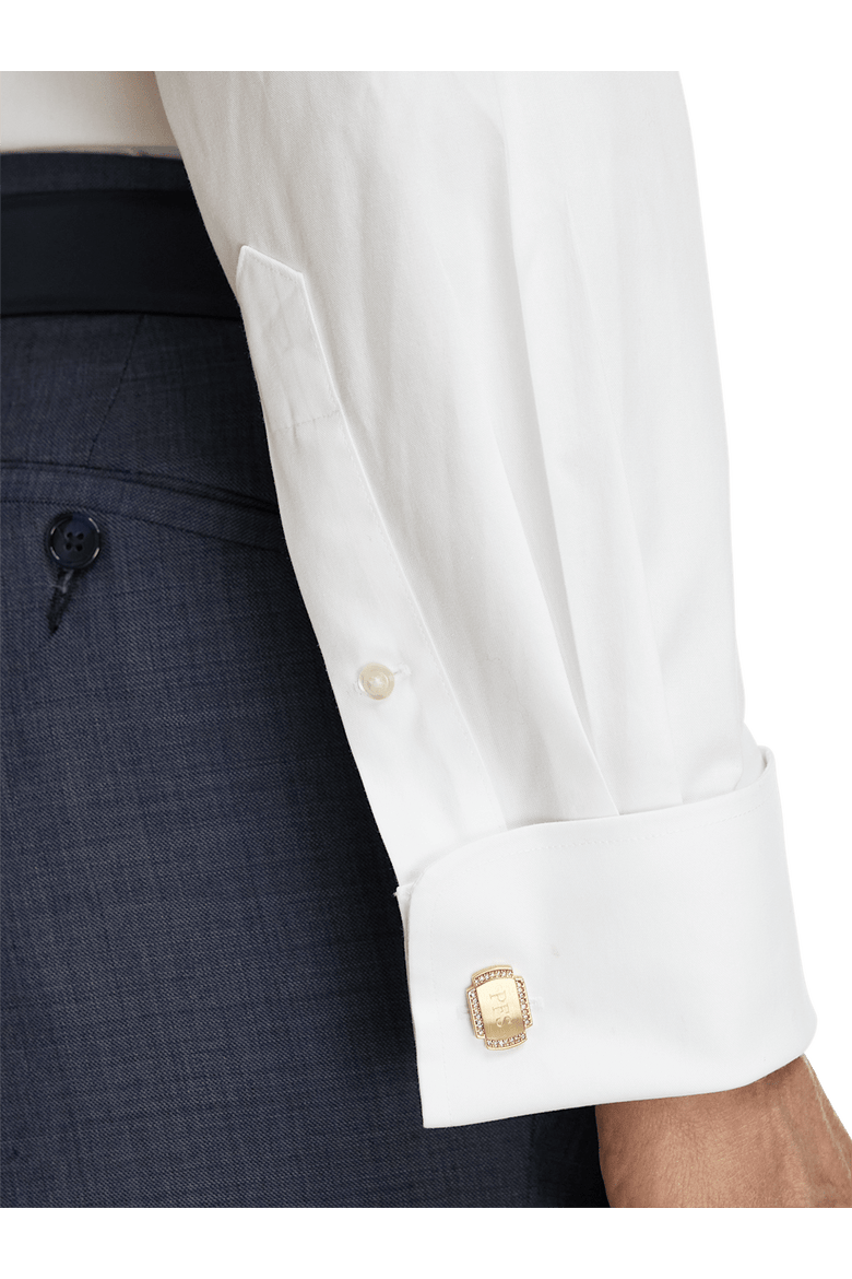 snap tab collar dress shirt Non-Iron Cotton Pinpoint Solid Snap Tab Collar French Cuff Dress Shirt