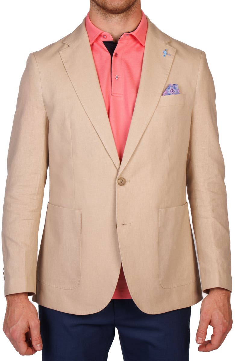 TailorByrd Linen Blend Sport Coat, Main, color, Khaki