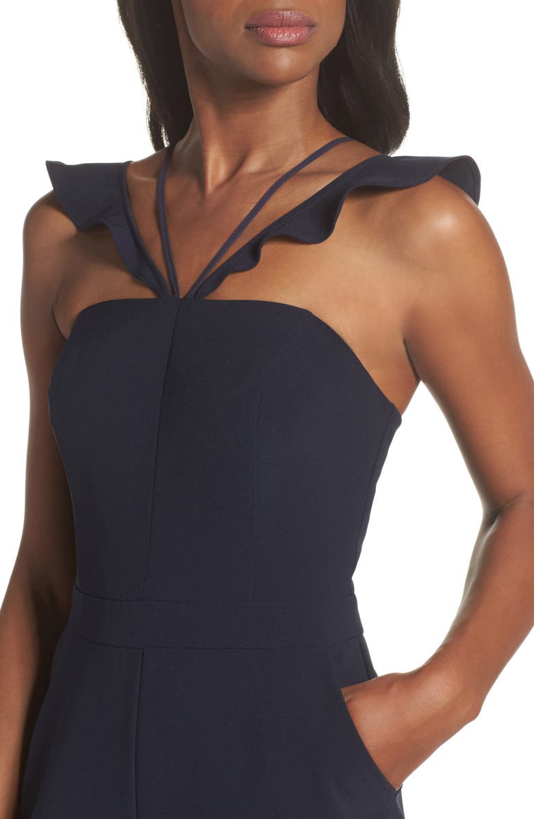 Adelyn Rae Flutter Neck Jumpsuit, Alternate, color, 