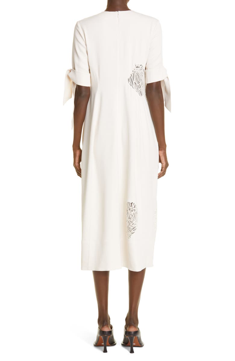 Proenza Schouler Guipure Lace Inset Matte Satin Dress, Alternate, color, 