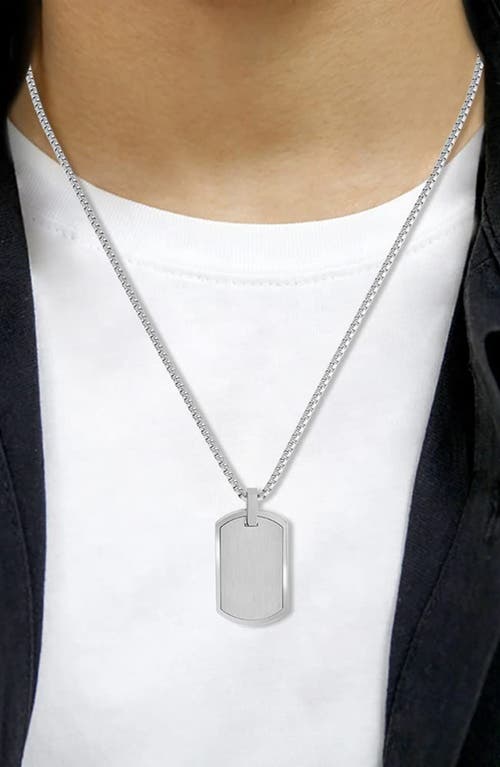 Geoffrey Beene Stainless Steel Dog Tag Pendant Necklace