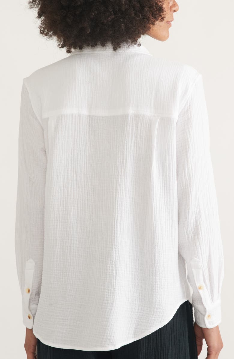 Marine Layer Double Gauze Cotton Button-Up Shirt, Alternate, color,
