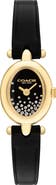 COACH Sammy Crystal Dial Leather Strap Watch, 18mm