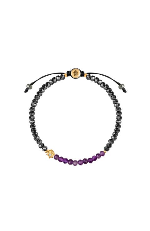 Blessed Equilibrium - Amethyst Lotus Hematite Health Bracelet