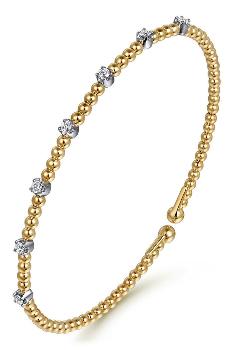 Bujukan Diamond Station Beaded Cuff Bracelet, Alternate, color, TWO TONE
