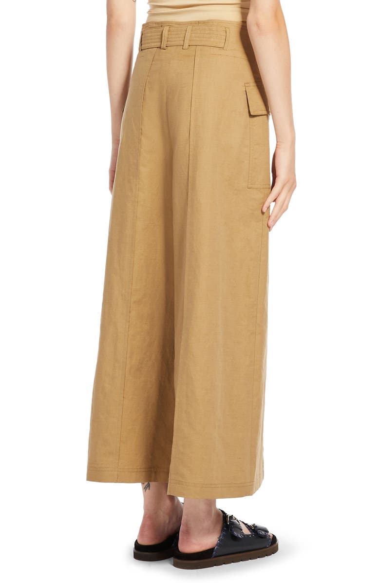 Weekend Max Mara Pinide Tie Waist Wide Leg Pants, Alternate, color, Beige