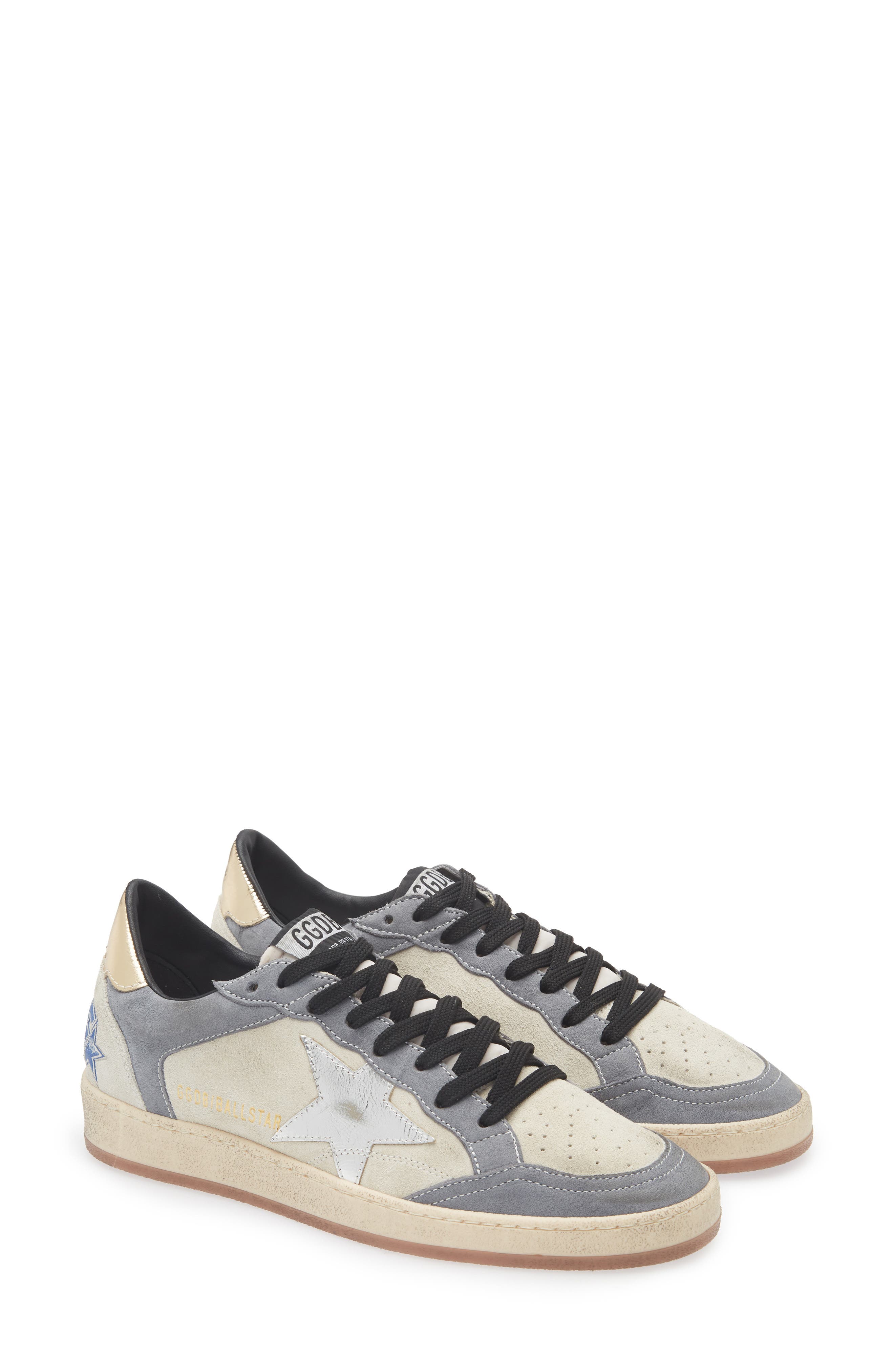 Golden Goose Ball Star Sneaker, Main, color, Grey/ Denim/ Silver/ Gold