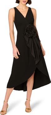 Aidan Mattox by Adrianna Papell Floral Detail Crepe Cocktail Dress