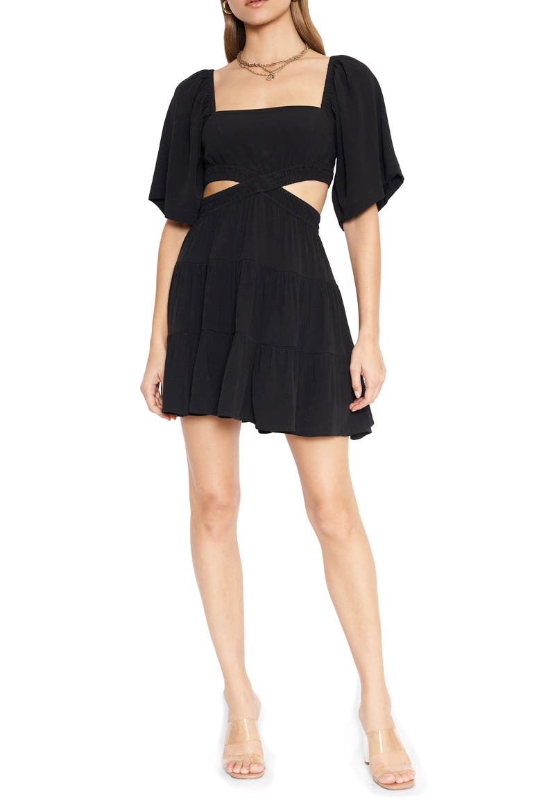 Oakley Cutout Minidress, Main, color, BLACK