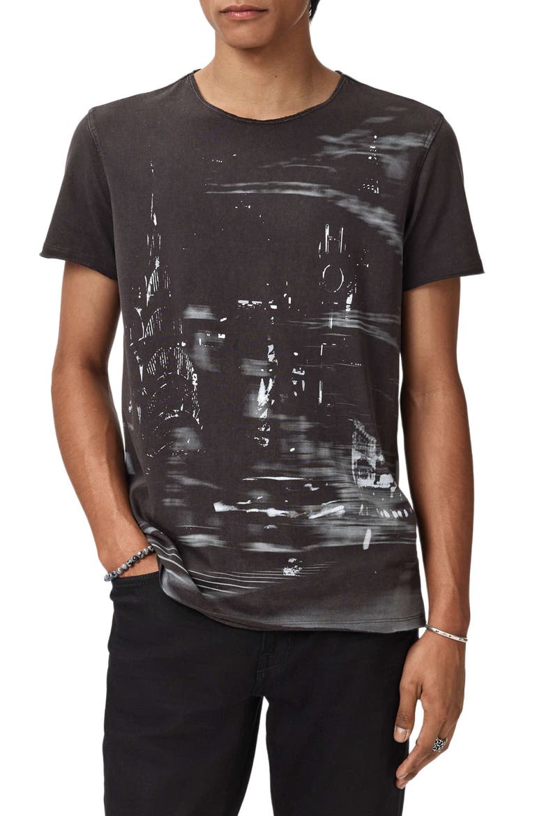 Raw Edge City Photo Graphic T-Shirt, Main, color, CHARCOAL