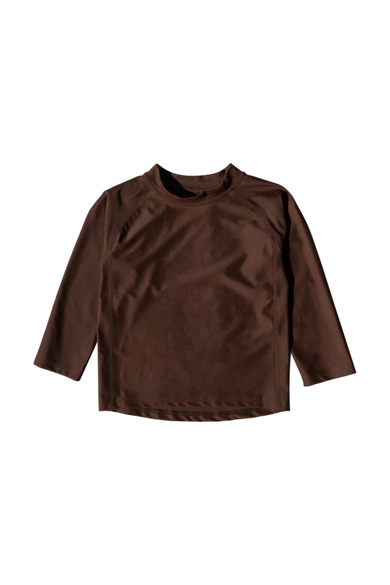Long Sleeve Rash Guard, UPF 50+ Swim Shirt, Alternate, color, BROWN