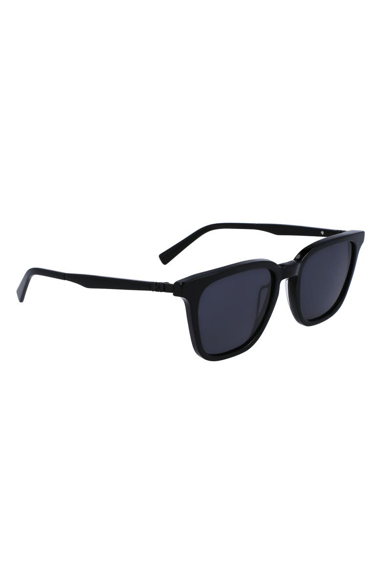 FERRAGAMO Timeless Modified 52mm Rectangular Sunglasses, Alternate, color, Black