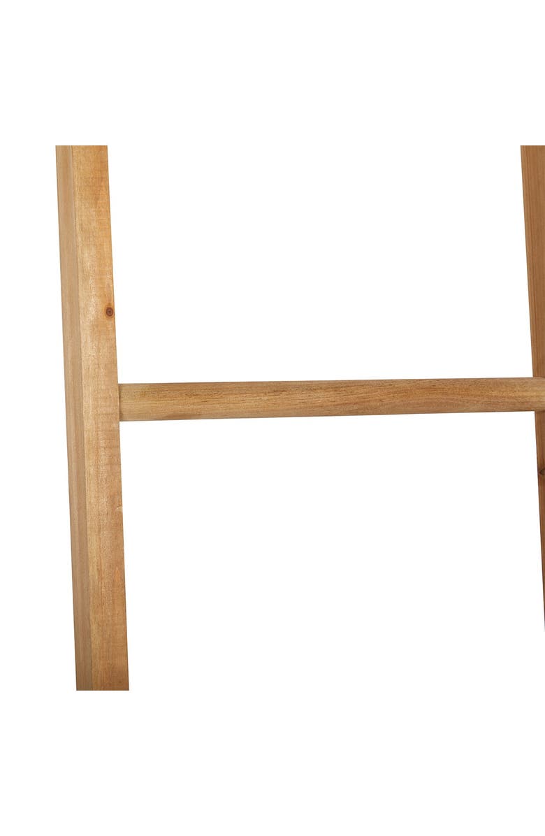 GINGER BIRCH STUDIO Brown Wood 3-Shelf & 2-Rung Wall Shelf, Alternate, color, 