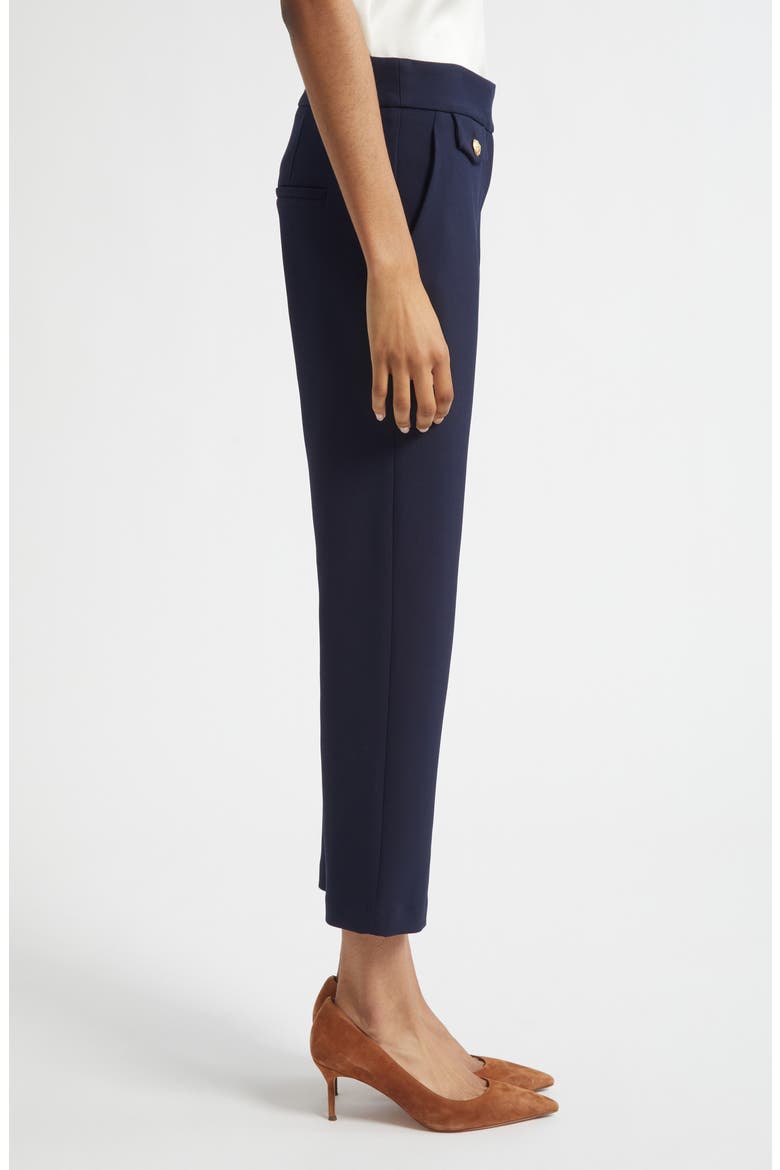 Renzo Crop Cotton Blend Trousers, Alternate, color, NAVY