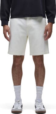 Hudson Jeans Venice Flat Front Off White Cotton Twill Chino Shorts