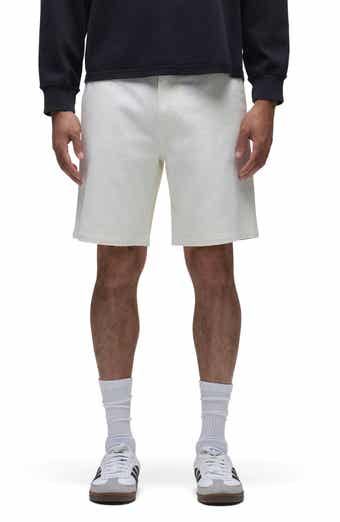 Venice Flat Front Off White Cotton Twill Chino Shorts