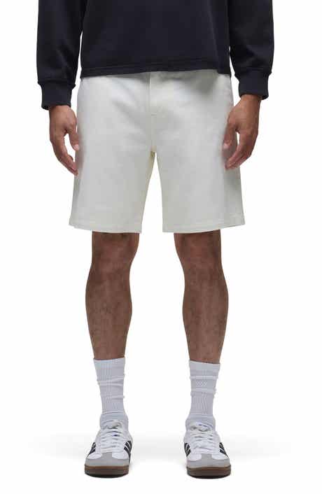 Hudson Jeans Venice Flat Front Off White Cotton Twill Chino Shorts
