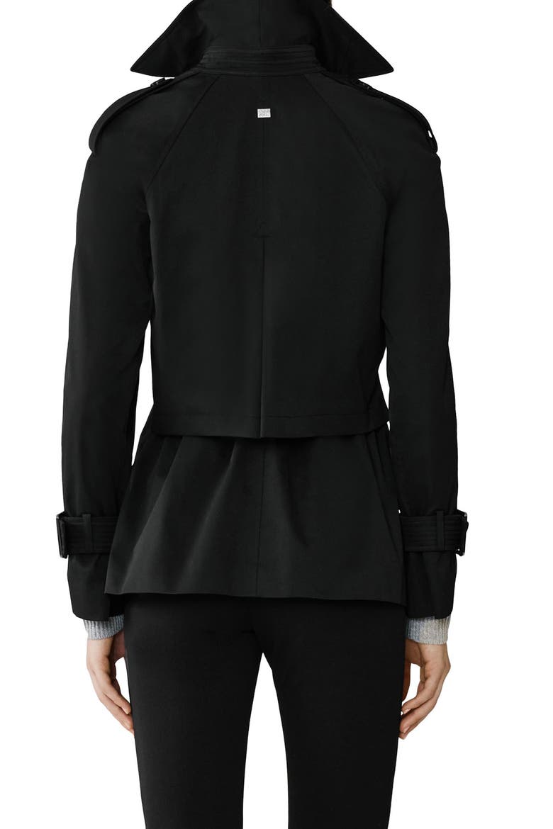 Becky Double Breasted Trench Coat, Alternate, color, BLACK