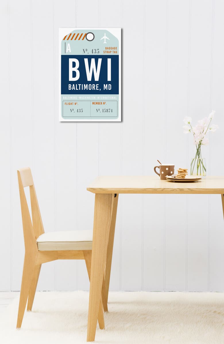 Oliver Gal Baltimore Luggage Tag Wall Art, Alternate, color, 