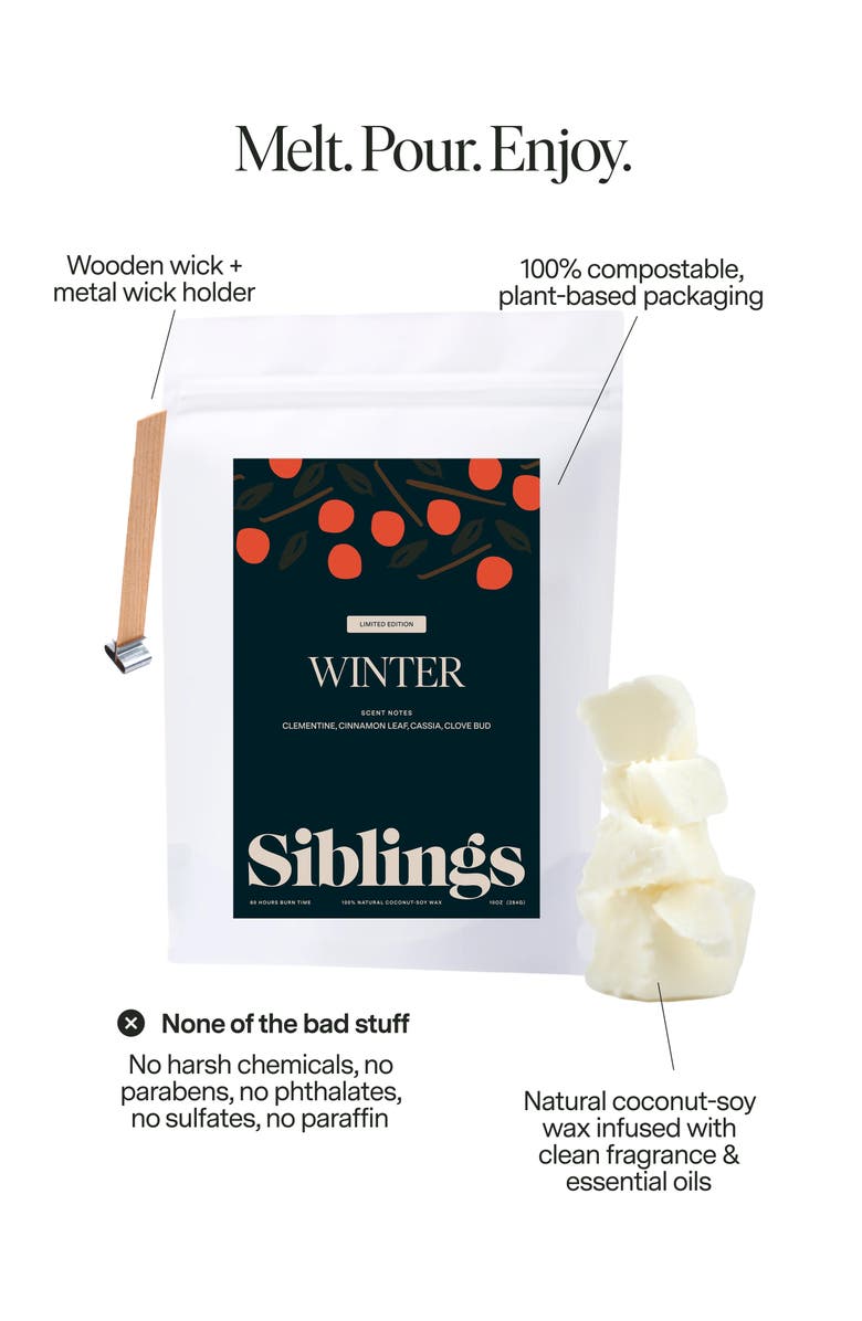 SIBLINGS Winter Candle Refill, Alternate, color, White