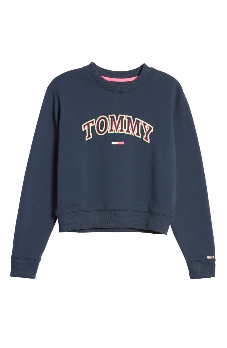 TOMMY JEANS Neon Collegiate Cotton Blend Sweatshirt, Alternate, color, 