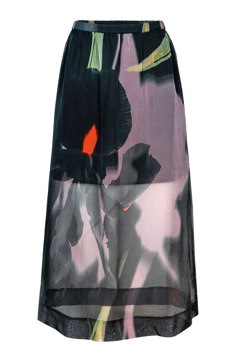 Untitled in Motion Mora Sheer Organza Midi Skirt, Main, color, Shadow Iris