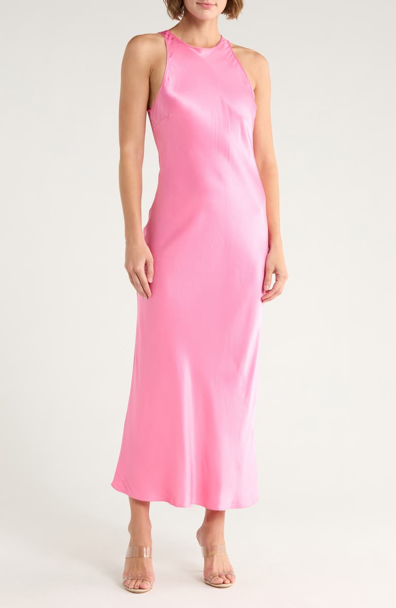 Rails Solene Satin Midi Dress, Main, color, Malibu Pink