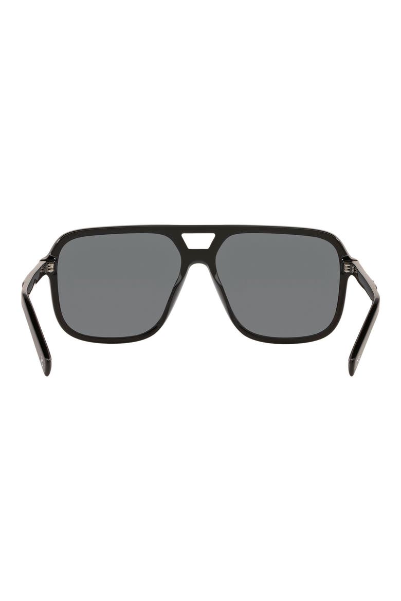 61mm Polarized Square Sunglasses, Main, color, BLACK/ DARK GREY
