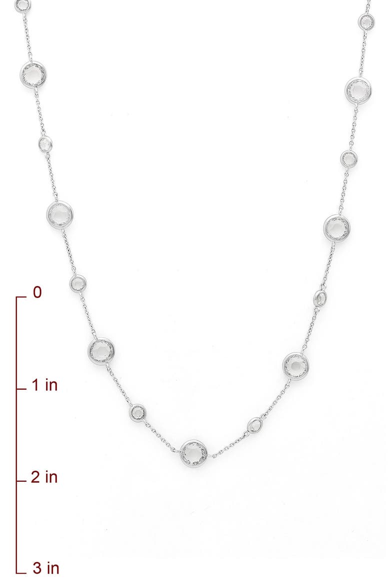 Crystal Bezel Necklace, Alternate, color, RHODIUM