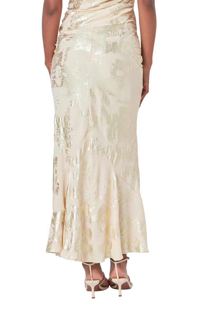 Foil Print Skirt, Alternate, color, IVORY