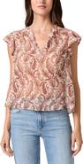 PAIGE Cornelia Flutter Sleeve Silk Top