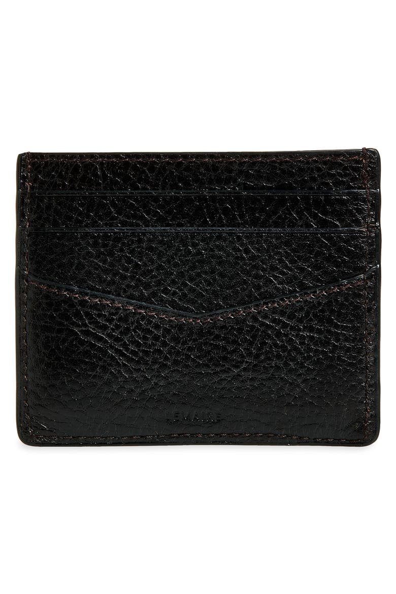 Gear Grained Leather Card Holder, Alternate, color, ESPRESSO
