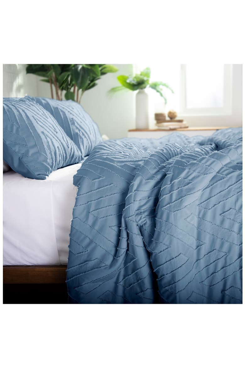 Chevron Jacquard Comforter Set, Alternate, color, CORONET BLUE