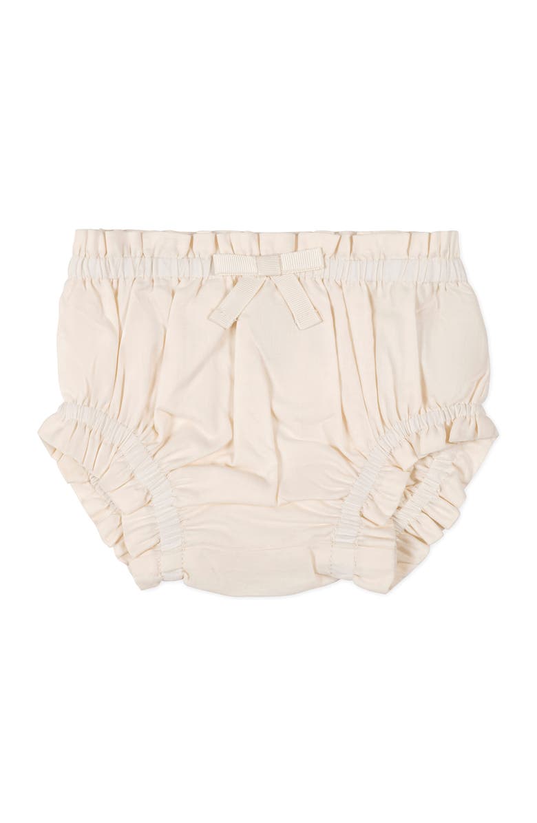 Hope & Henry Linen Smocked Puff Sleeve Dress, Alternate, color, Natural With Pink