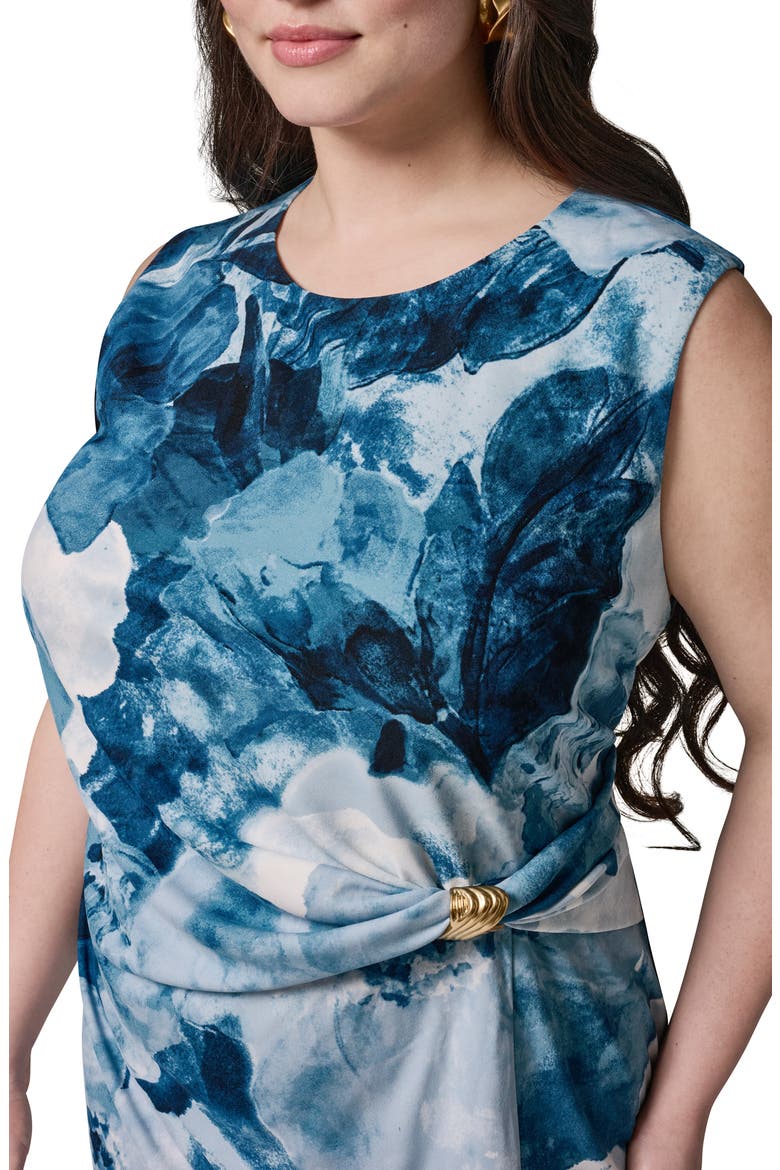 Floral Hardware Detail Midi Dress, Alternate, color, NIGHTFALL MULTI