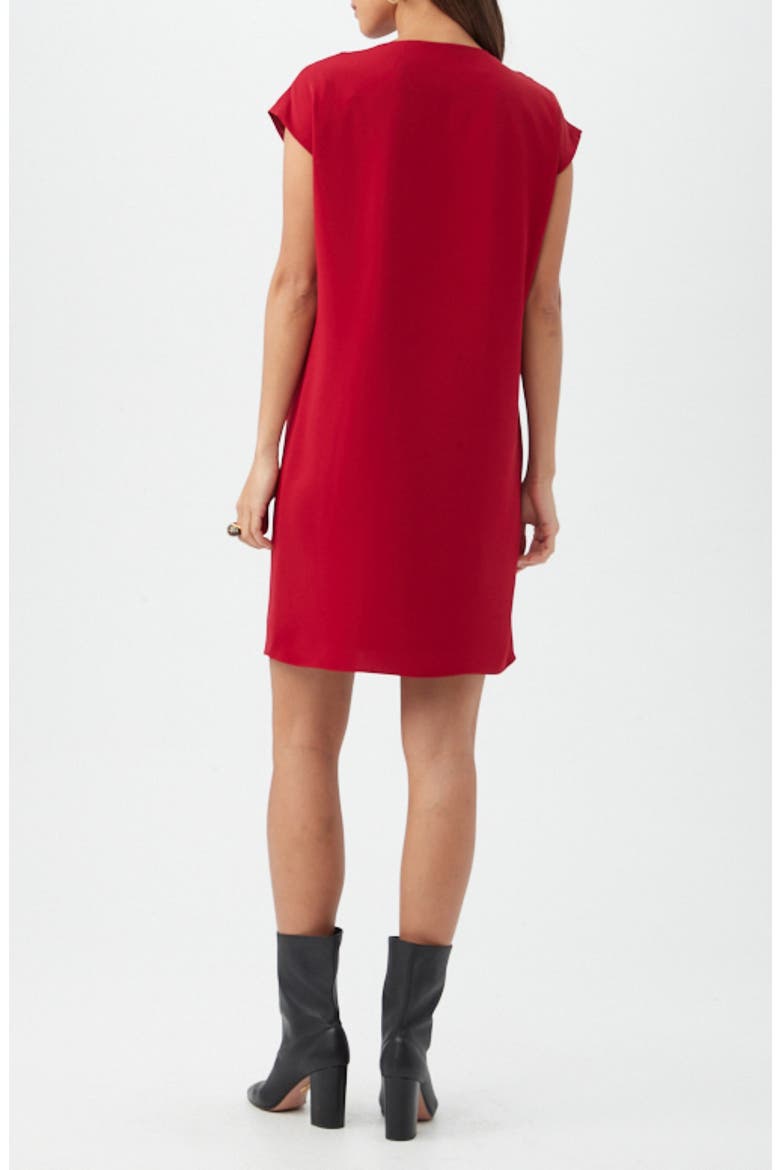 Zula Pleated Shift Dress, Alternate, color, ROSELLE RED