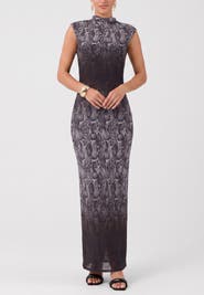 RACHEL Rachel Roy Coco Mock Neck Mesh Midi Dress