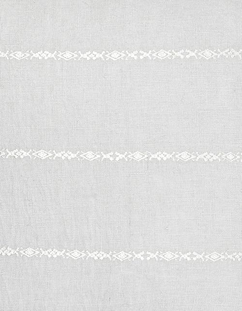 Anaya So Soft Linen Embroidered Stripes Pillow In Grey