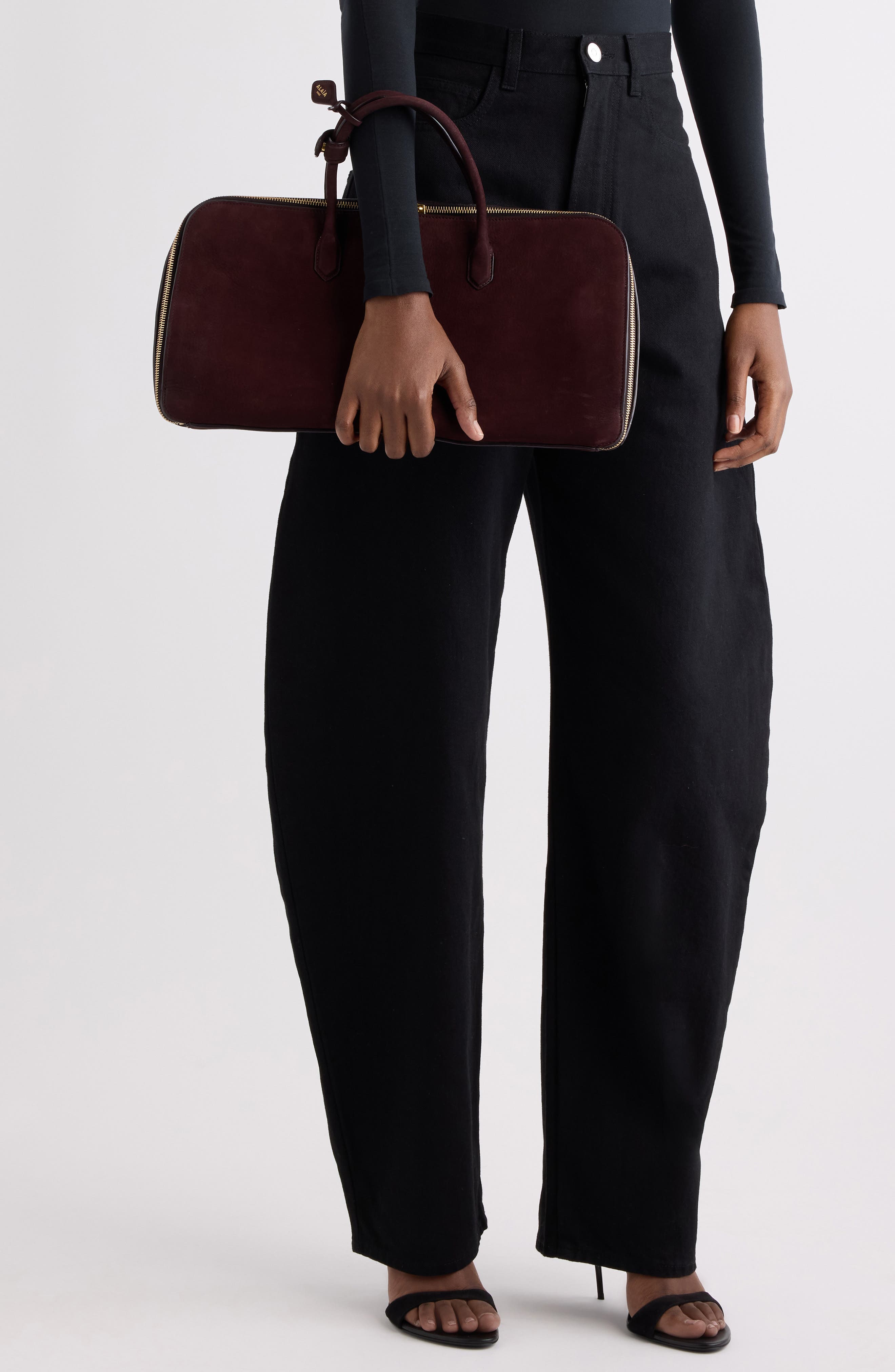 Medium Delta Leather Top Handle Bag, Alternate, color, BORDEAUX 332