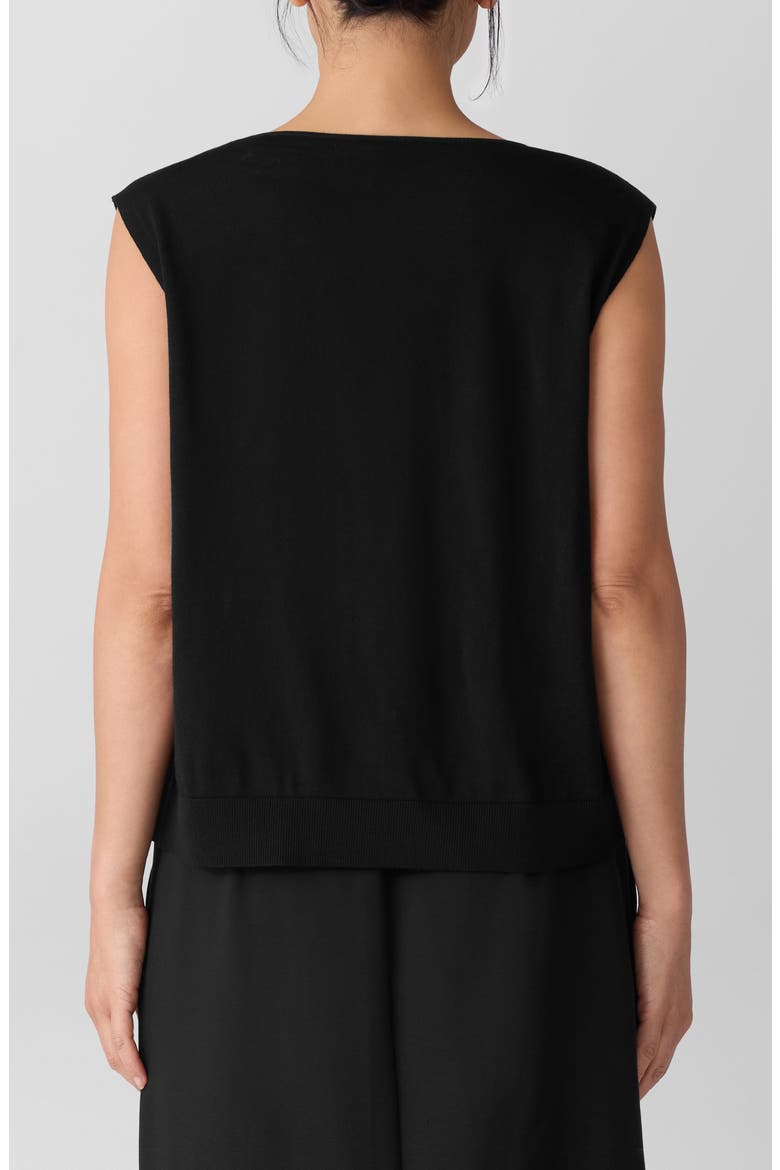 V-Neck Wool Sweater Vest, Alternate, color, BLACK