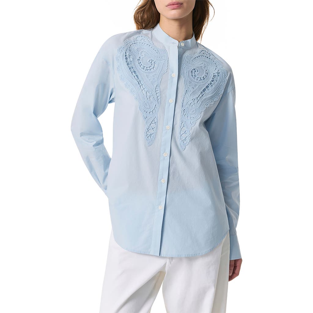 Rag & Bone Ainsley Long-sleeve Embroidered Shirt In Blue