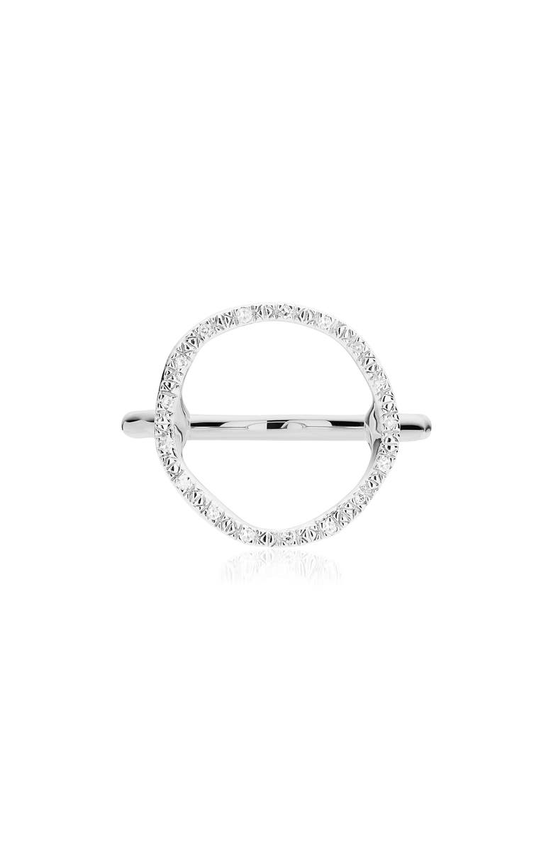 Monica Vinader Riva Circle Diamond Ring, Alternate, color, Silver/ Diamond