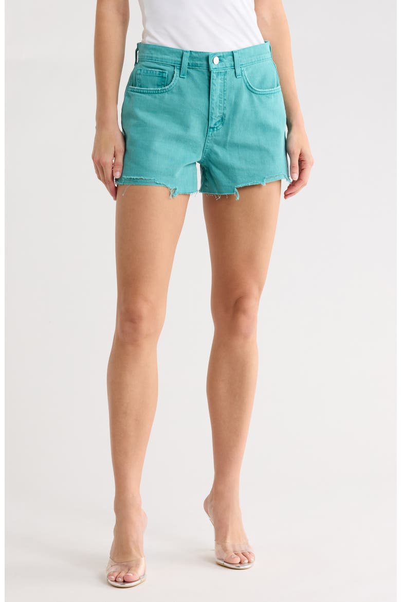 Beck High Waist Cutoff Denim Shorts, Main, color, BRISTOL BLUE DEST