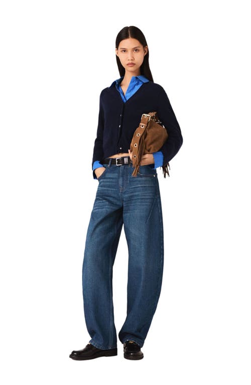 Maje Balloon Jeans With Martingale In Blue