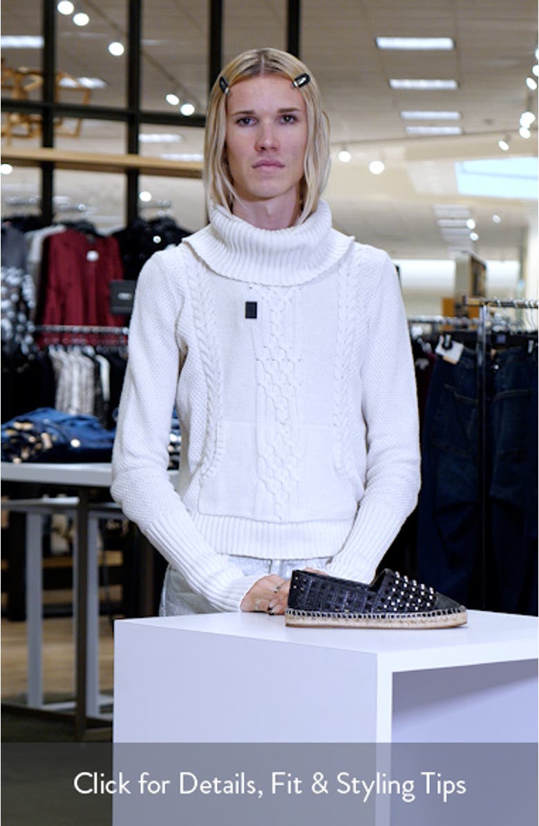 Rochel Cage Studded Espadrille Cap Toe Flat, sales video thumbnail