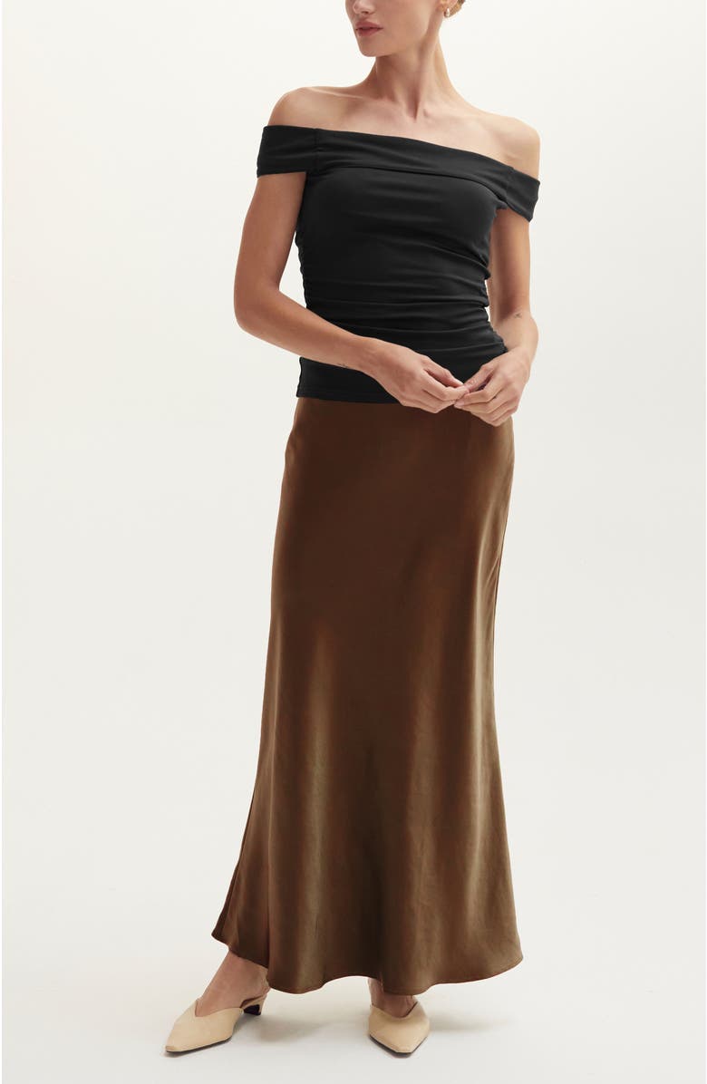 CRESCENT Off Shoulder Knit Top, Alternate, color, Black