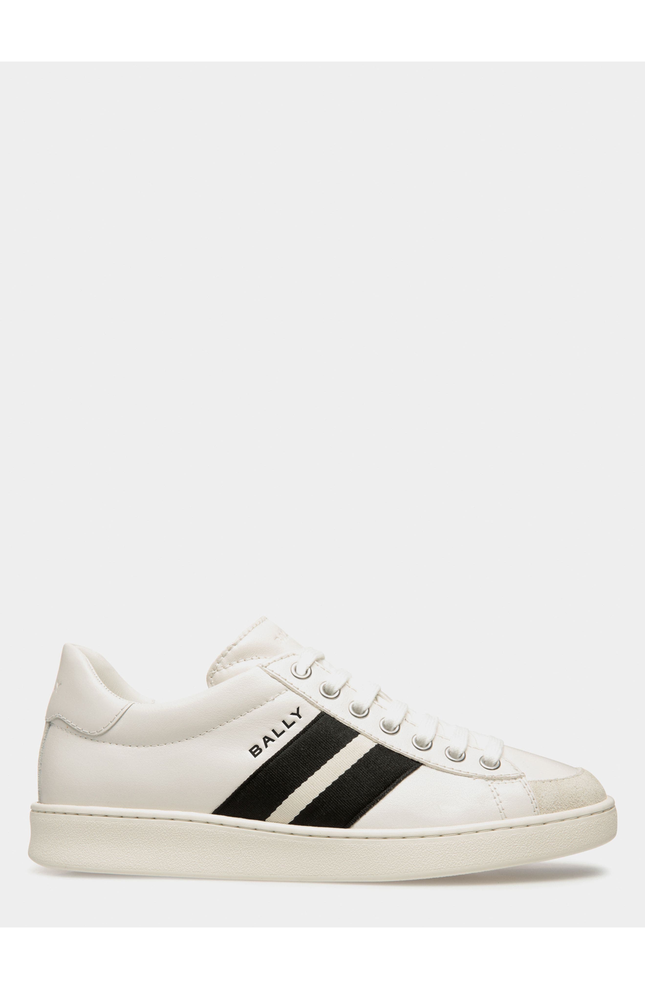 Bally Tennis Sneaker In Buffalo Leather, Main, color, White