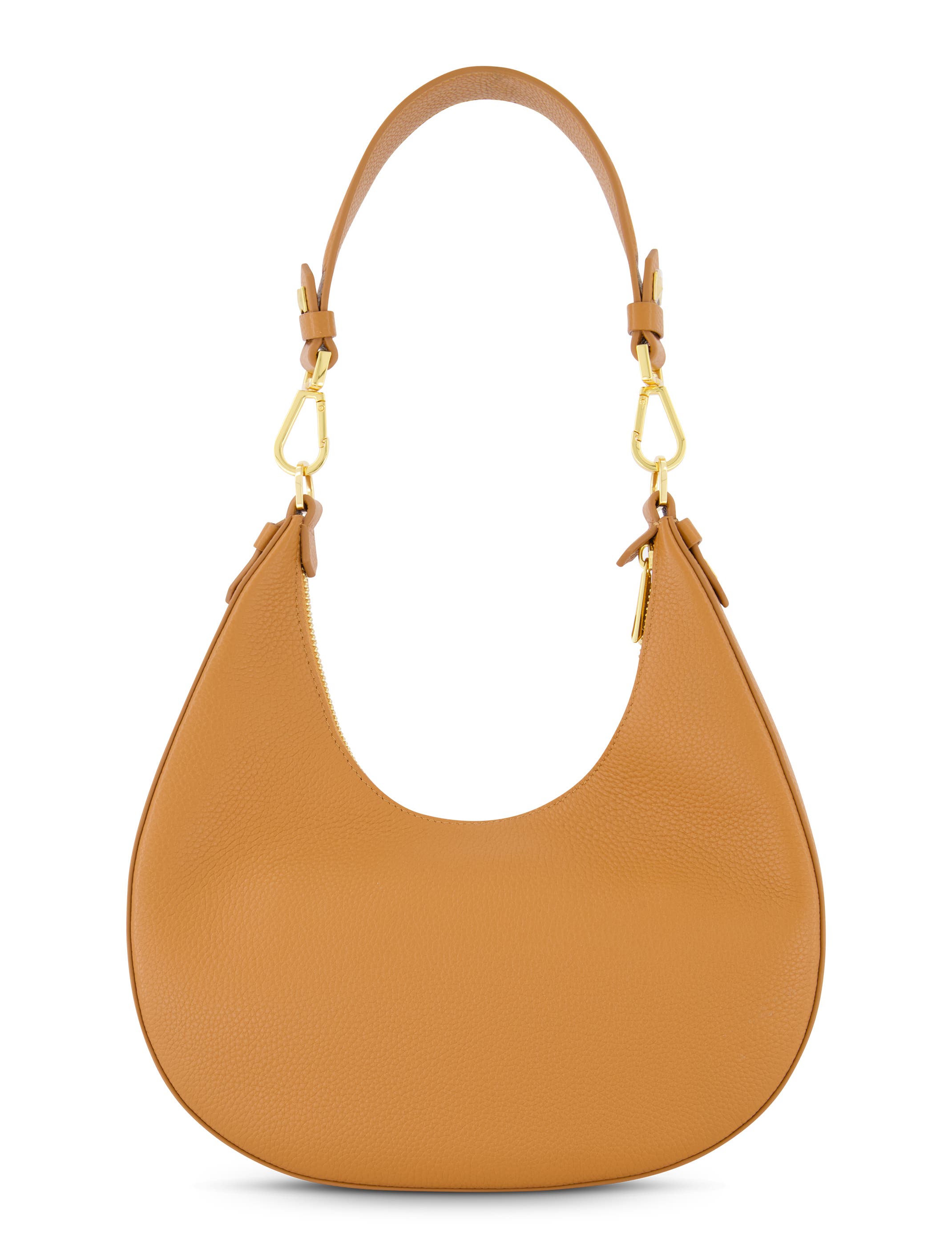 Mac Duggal Gold Plated Hardware Grain Leather Hobo Bag, Alternate, color, Toffee