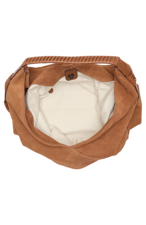Aimee Stardust Leather Hobo Bag In Brown